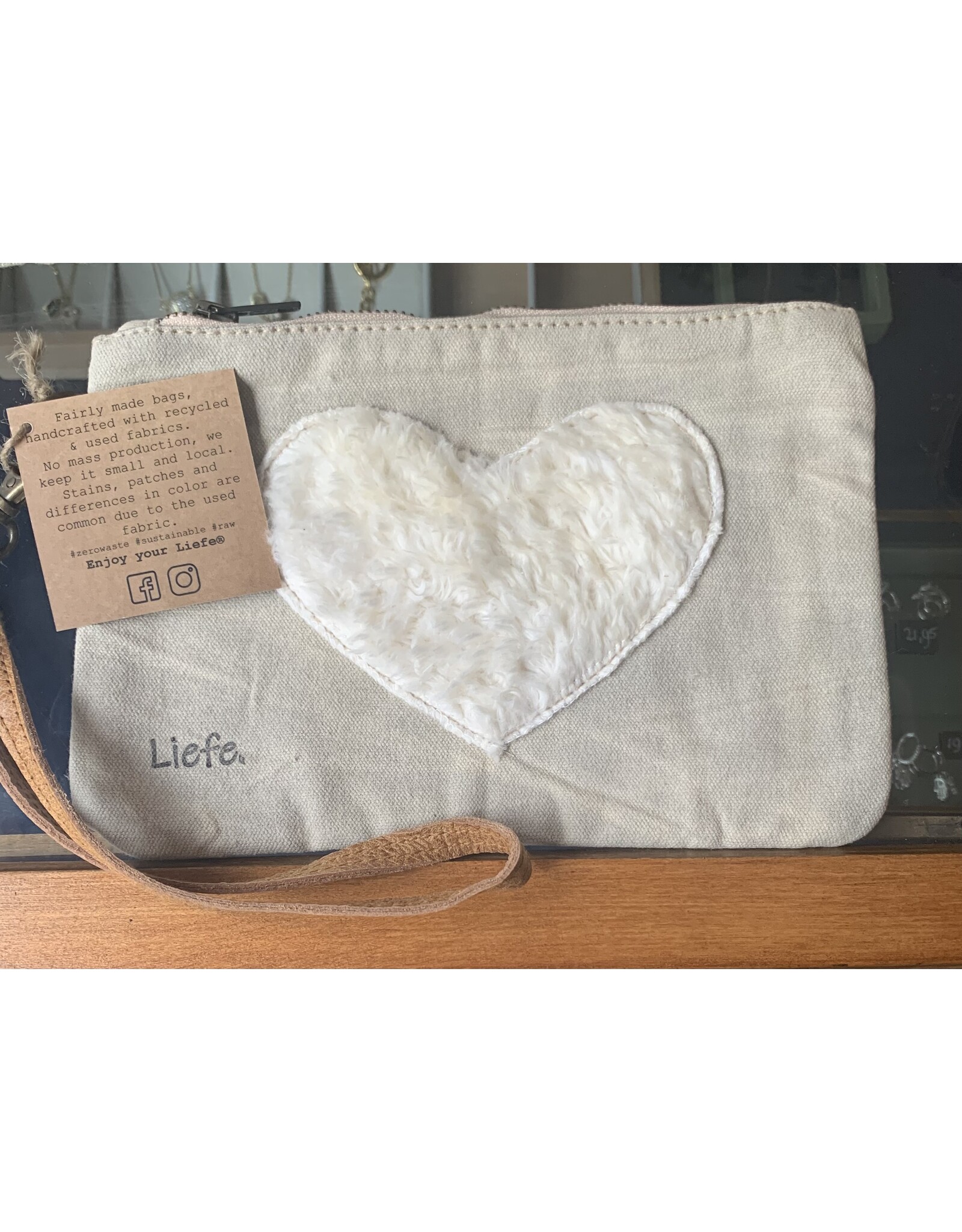 Liefe Handgemaakte harten clutch bag