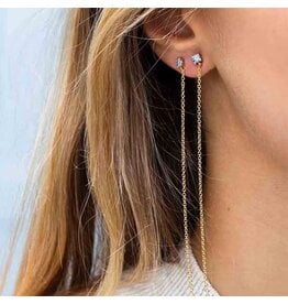 Chain zirkonia oorbellen