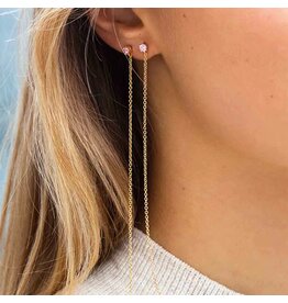 Chain zirkonia oorbellen