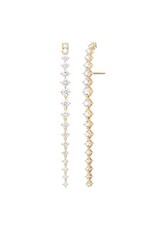 Lange zirkonia dangle  oorbellen