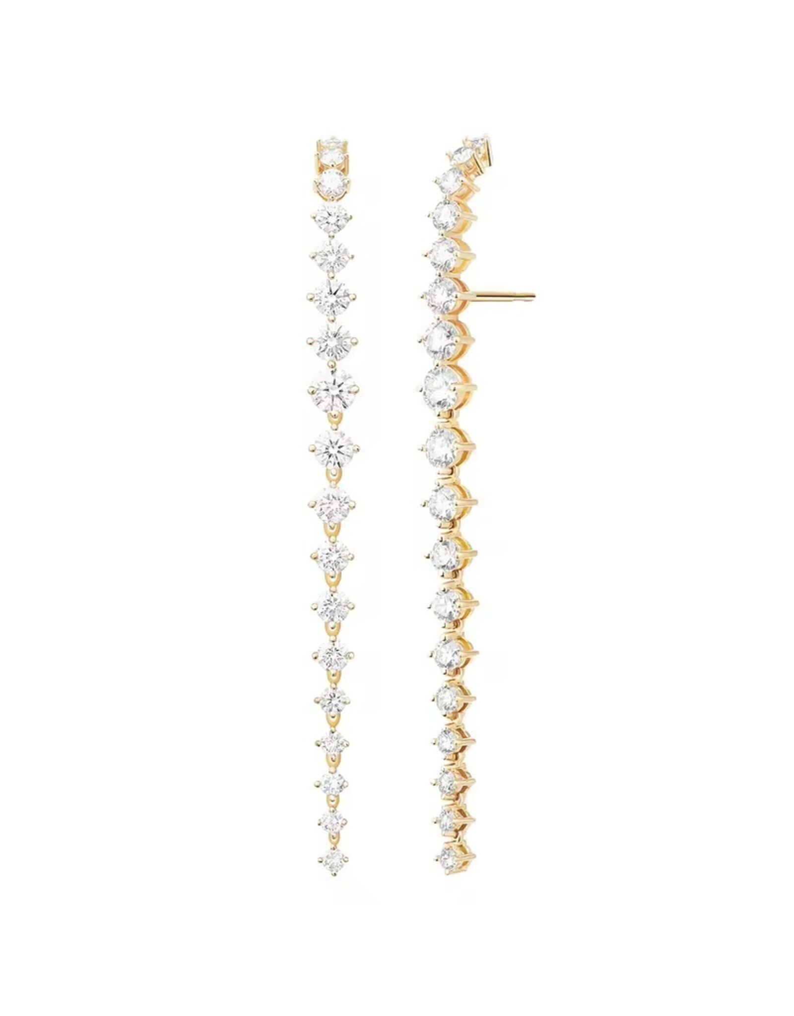 Lange zirkonia dangle  oorbellen