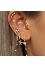 Mix and match zirkonia   vlinder oorbellen