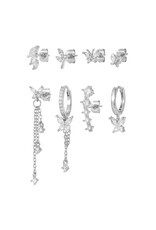 Mix and match zirkonia   vlinder oorbellen