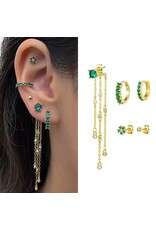 Sparkling green  zirkonia oorbellen set