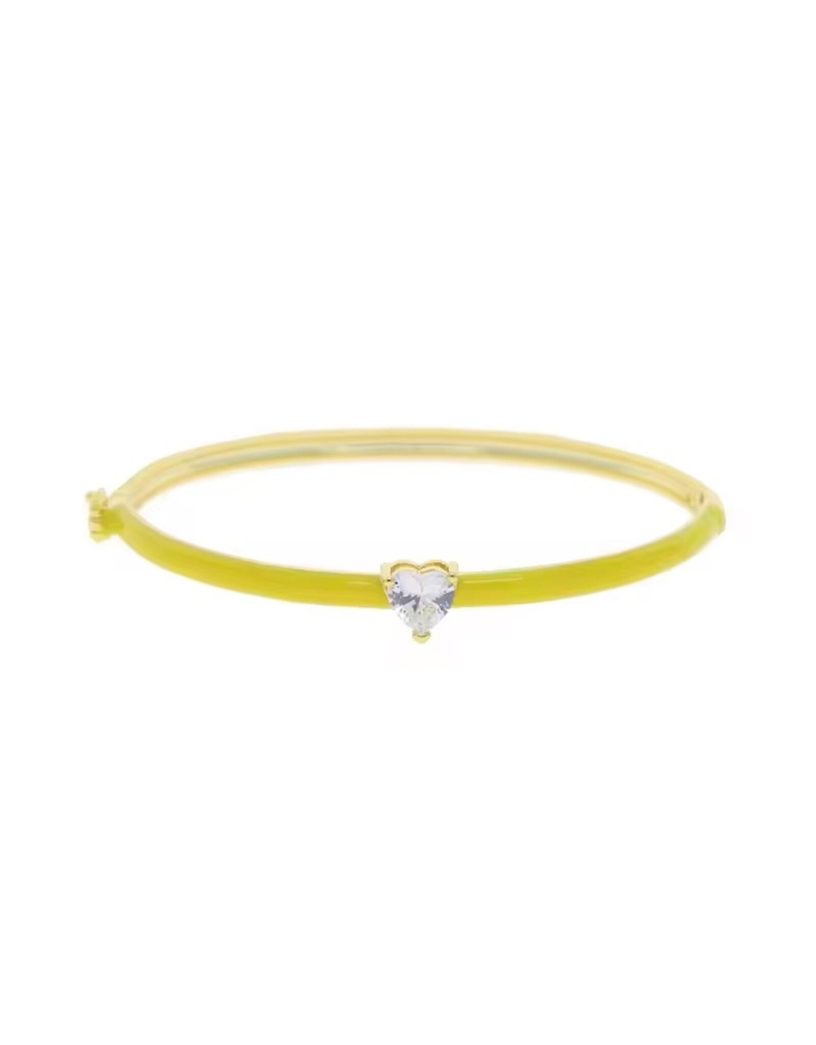 Neon met sprankelende zirkonia hart armband