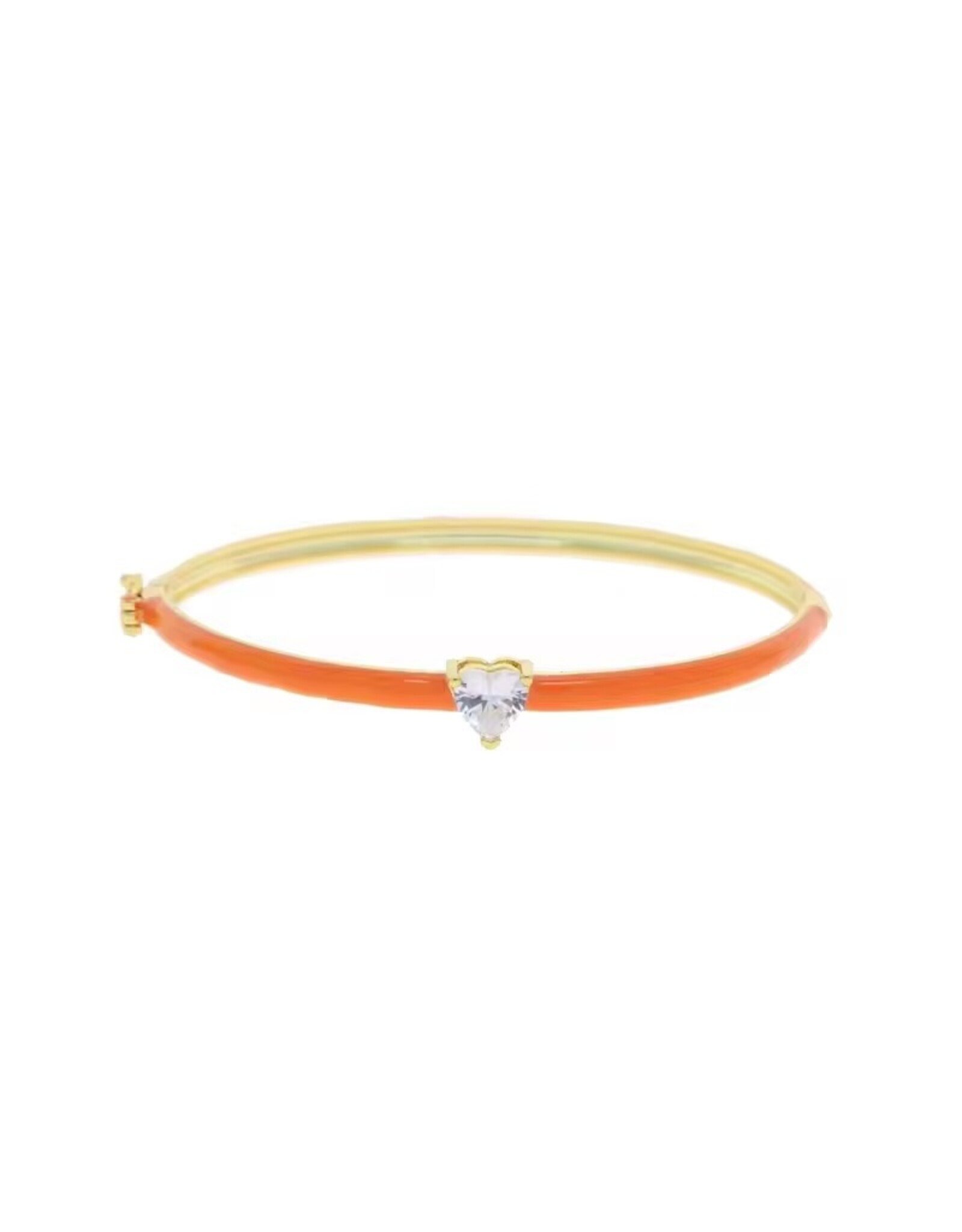 Neon met sprankelende zirkonia hart armband
