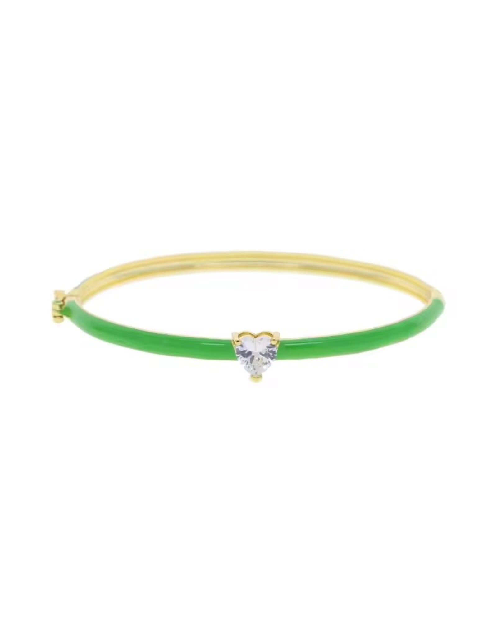 Neon met sprankelende zirkonia hart armband