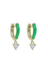 Neon sparkle  huggie  oorbellen