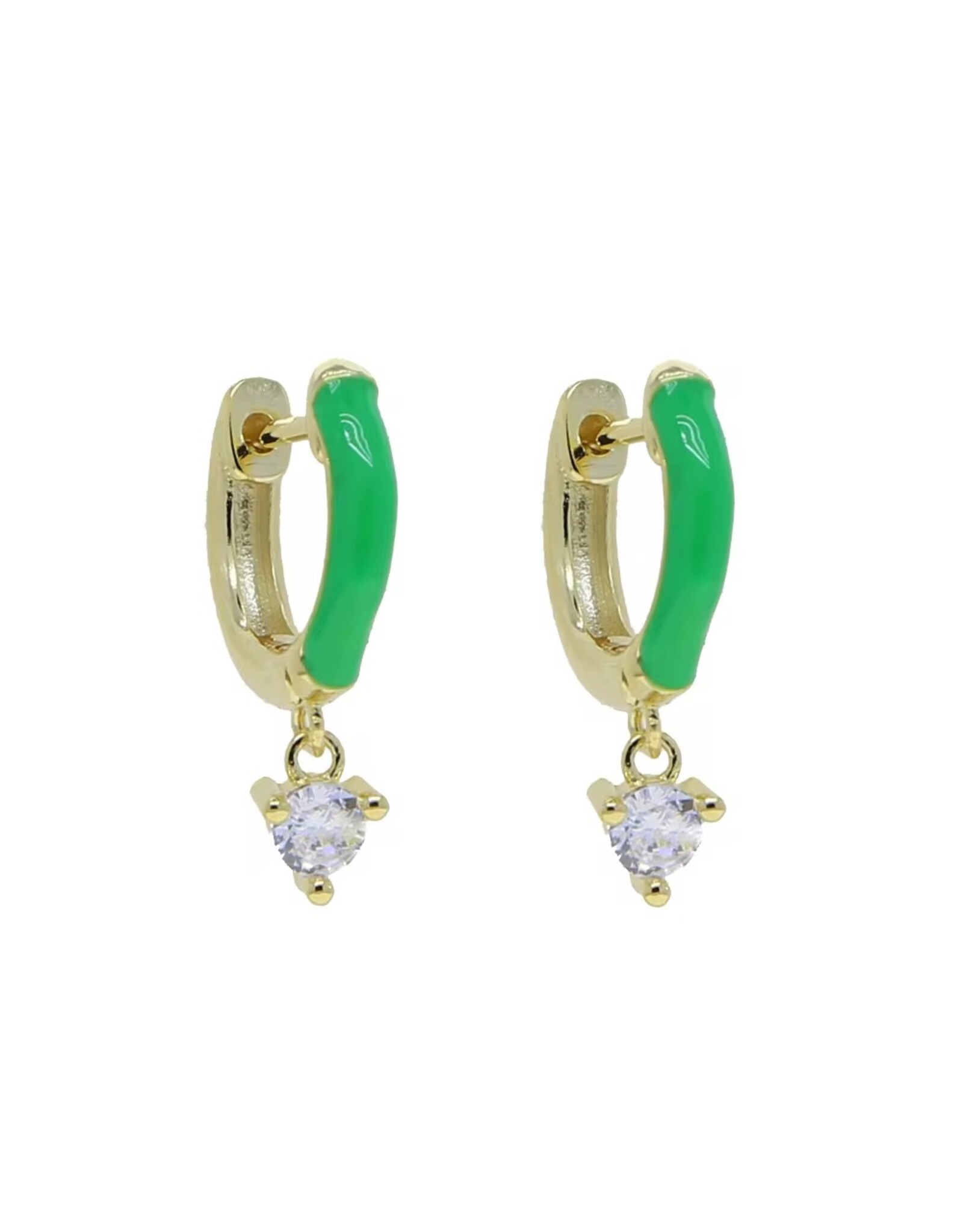 Neon sparkle  huggie  oorbellen