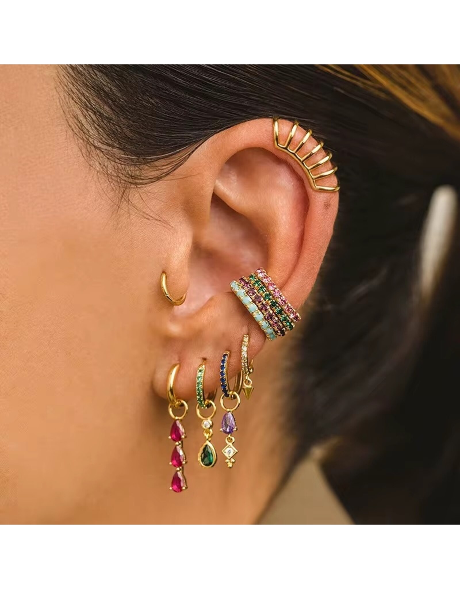 Zirkonia glam Mix&Match set oorbellen