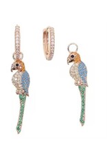 Zirkonia rosé papegaai hoop oorbellen