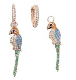 Zirkonia papegaai oorbellen