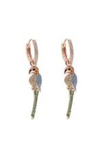 Zirkonia rosé papegaai hoop oorbellen