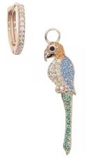 Zirkonia rosé papegaai hoop oorbellen