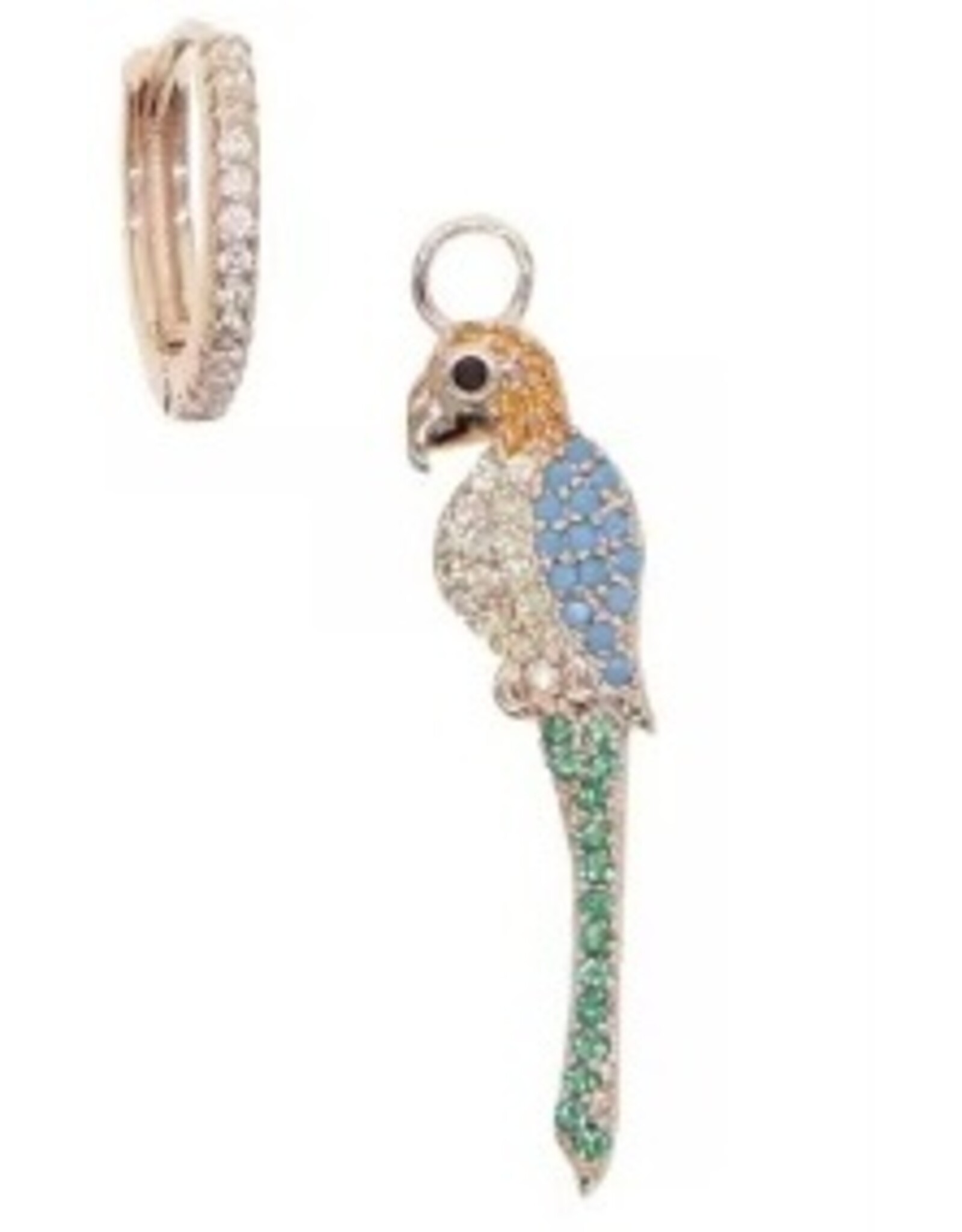 Zirkonia rosé papegaai hoop oorbellen