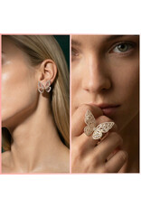 Vlinder oorbellen en ring set