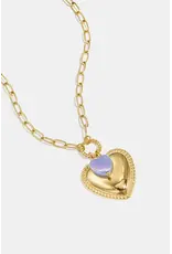 Gold love purple heart ketting