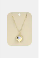 Gold love purple heart ketting