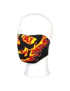 101 Inc. Biker Mask Half Face (Yellow/Red Flames)