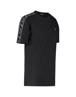 Australian Australian T-Shirt Jersey met sleeve bies (Black/Black)