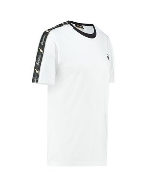 Australian Australian T-Shirt Jersey met sleeve bies (White/Black)