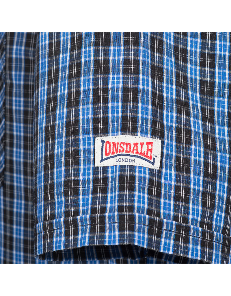 Lonsdale Lonsdale Herren Kurzarmhemd schmale Passform 'Brixworth' Blue/White/Black