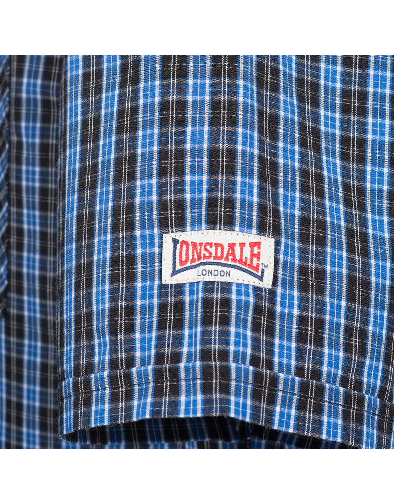 Lonsdale Lonsdale Men Shirt Slim Fit 'Brixworth' Blue/White/Black