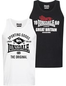 Lonsdale Lonsdale Herren Singlet schmale Passform Doppelpack 'Biggin'