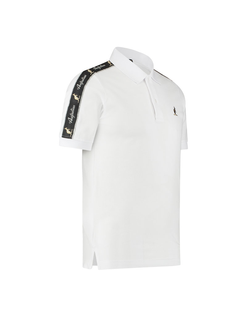 Australian Australian Polo Slim-Fit with Tape (White/Black)