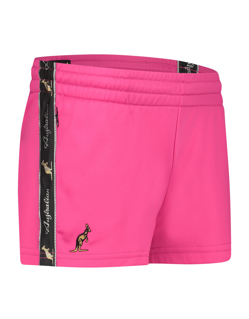 Hallo Verplaatsbaar gehandicapt Australian Dames Shorts met bies (Fuxia/Black) - Gabberwear