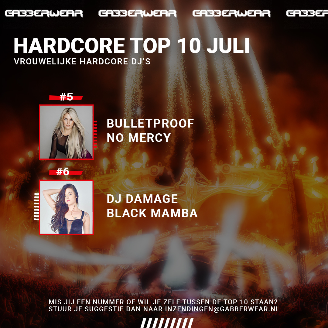 De Hardcore top 10 juli: De 10 beste vrouwelijke hardcore dj's