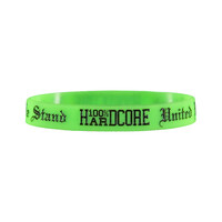 100% Hardcore Wristband 'United We Stand' (Neon Green)