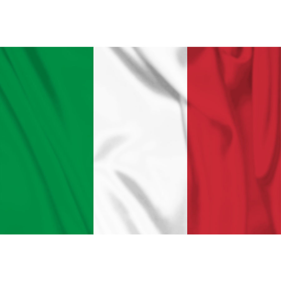 Italienische Flagge, 70 x 100 cm, aus nautischem Polyester, 115 g/m², mit  doppeltem Rand, Seil und Mantel. Geeignet sowohl für den Innen- und