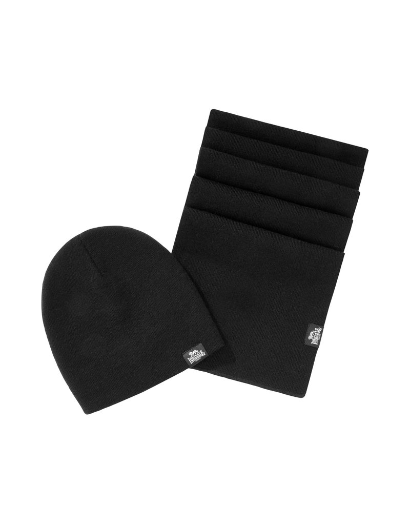 Lonsdale Lonsdale Scraf & Hat Set 'Leafield' (Black)