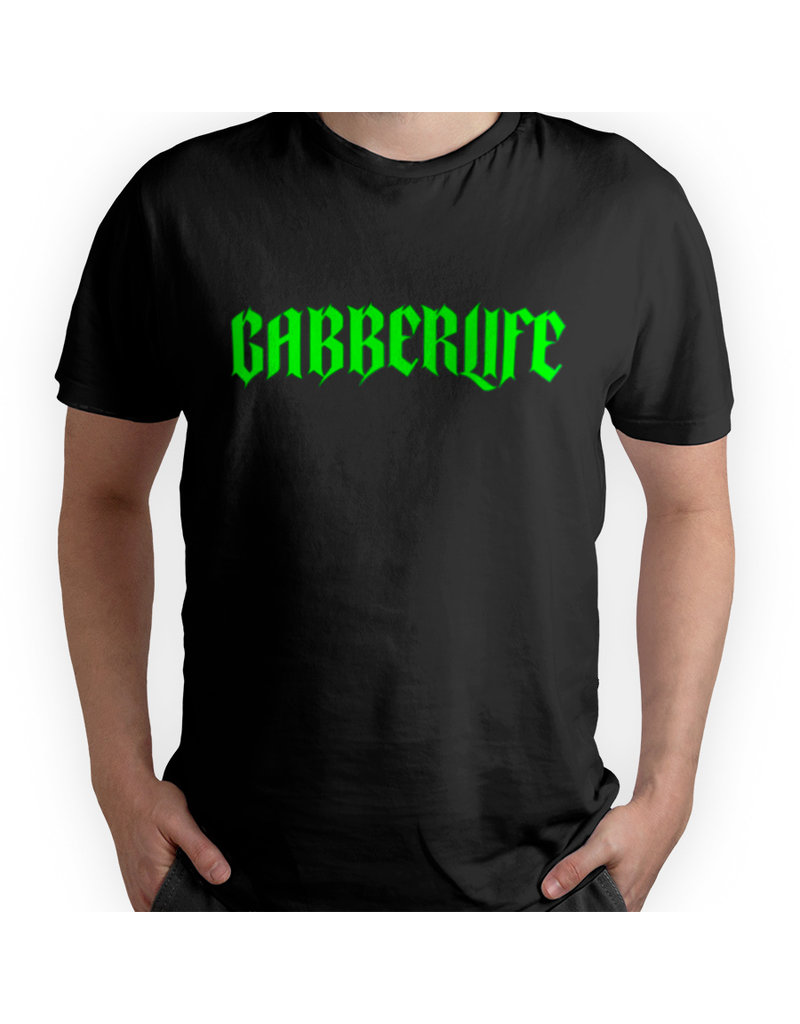 Gabberwear Gabberlife T-shirt (Black/Neon Green) - Gabberwear Exclusive