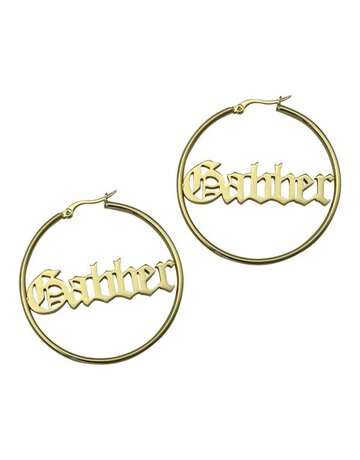 100% Hardcore 100% Hardcore Earrings 'Gabber' (5CM) Gold