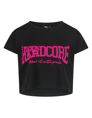 100% Hardcore 100% Hardcore Frauen Cropped T-shirt (Black/Pink)