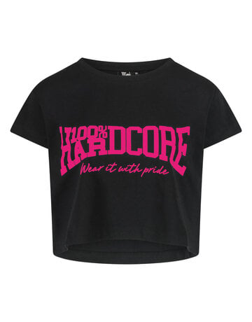 100% Hardcore 100% Hardcore Women Cropped T-shirt (Black/Pink)