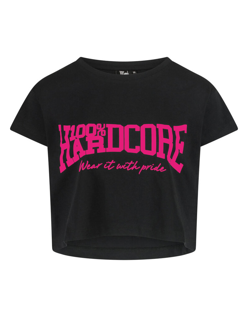 100% Hardcore 100% Hardcore Women Cropped T-shirt (Black/Pink)