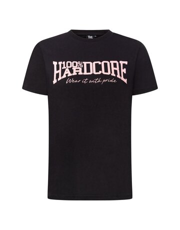 100% Hardcore 100% Hardcore Dames T-shirt Essential (Black/Pink)