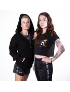 100% Hardcore 100% Hardcore Dames Cropped T-shirt 'Essential' (Black/Gold)