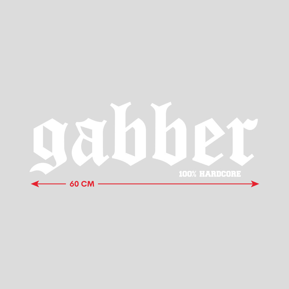 100% Hardcore 100% Hardcore Car Sticker 'Gabber' (White)