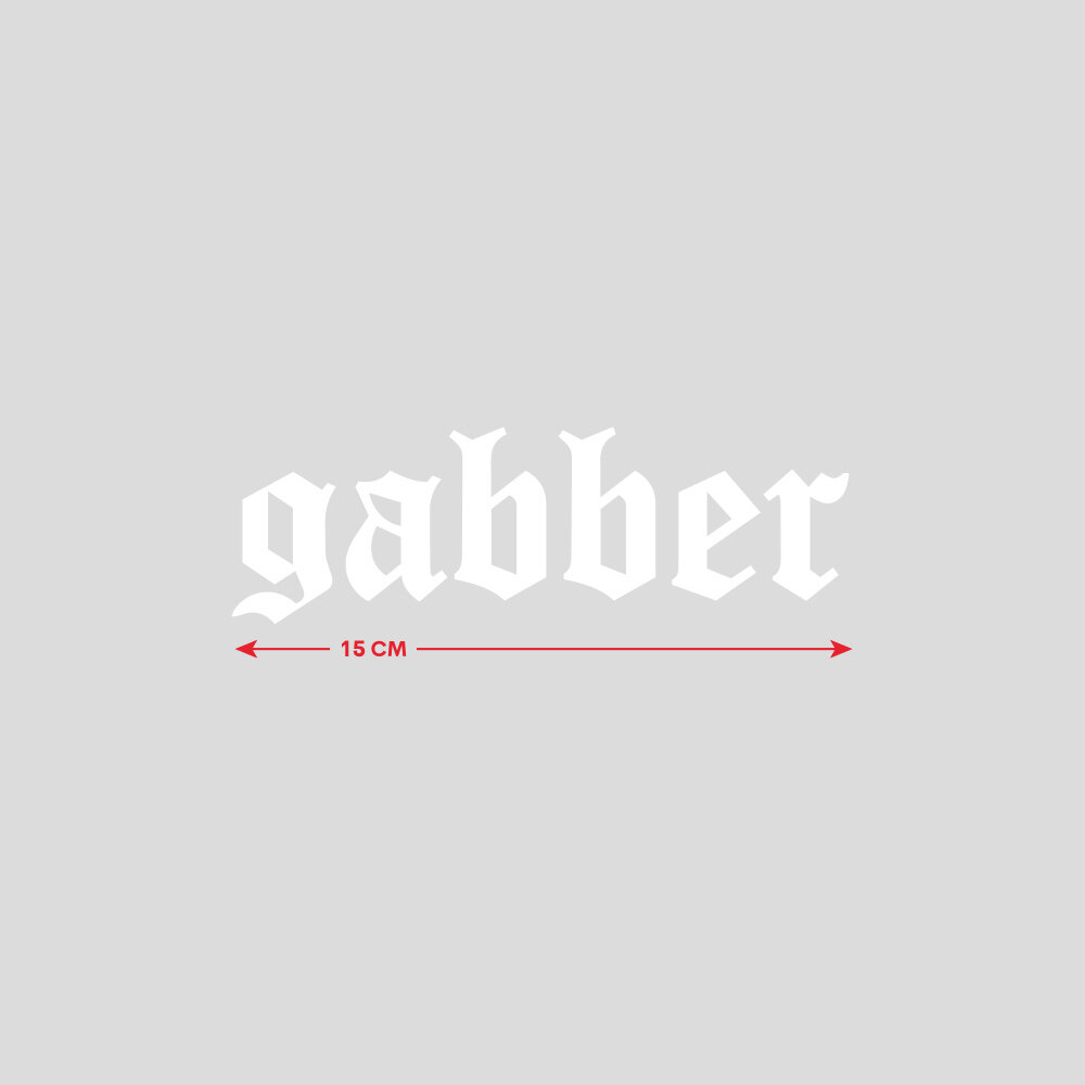 100% Hardcore 100% Hardcore Car Mini Sticker 'Gabber' (White)