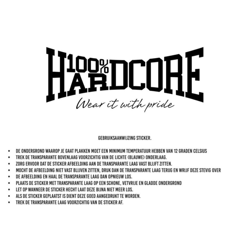 100% Hardcore 100% Hardcore Car Mini Sticker (Black)