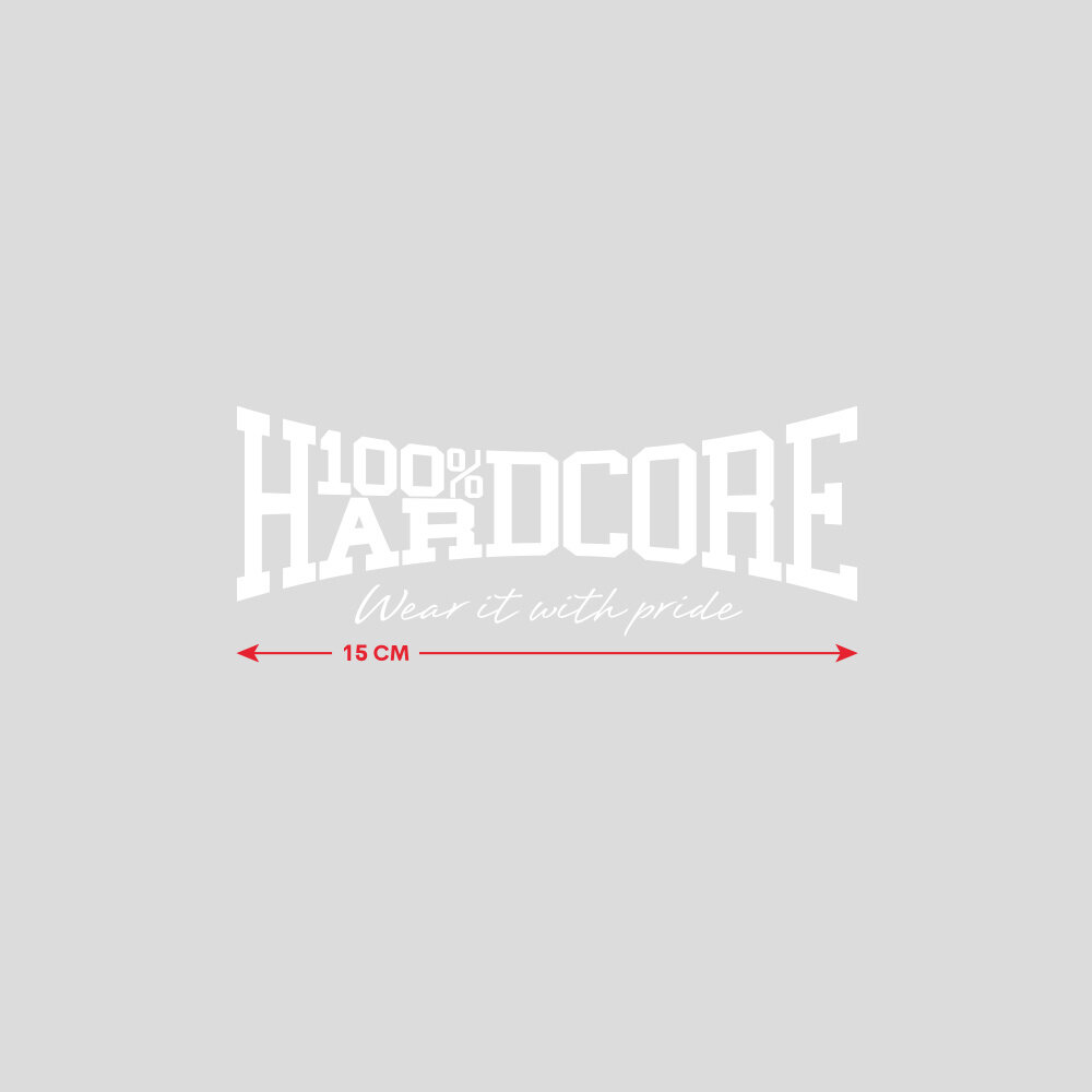 100% Hardcore 100% Hardcore Car Mini Sticker (White)