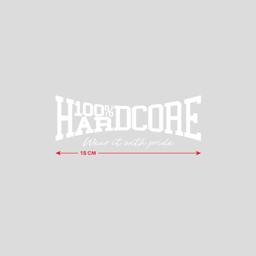 100% Hardcore 100% Hardcore Car Mini Sticker (White)