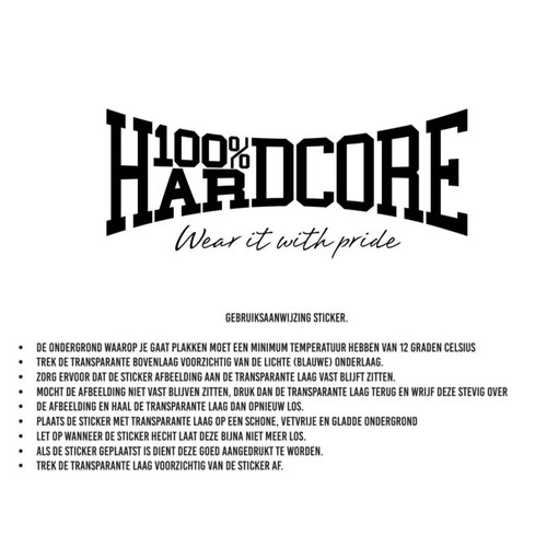 100% Hardcore 100% Hardcore Car Mini Sticker (White)