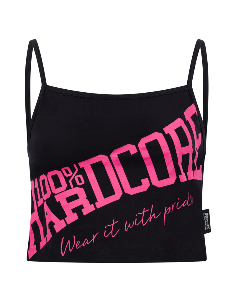 100% Hardcore 100% Hardcore Cropped Tanktop Tilted (Black/Pink)