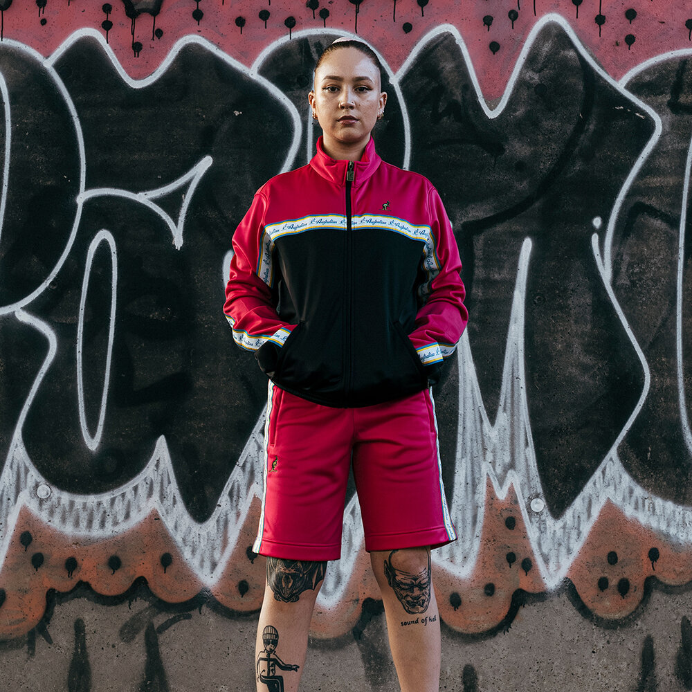 Australian Australian Duo Jacke mit Cyan Seitenstreifen 3.0 (Fuxia)- Neue verbesserte Passform
