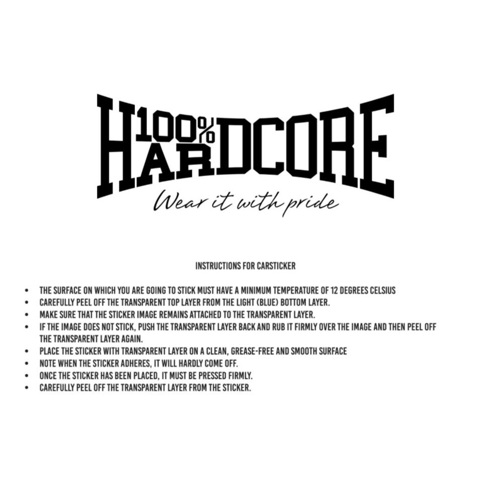 100% Hardcore 100% Hardcore Car Sticker (Logo Black)